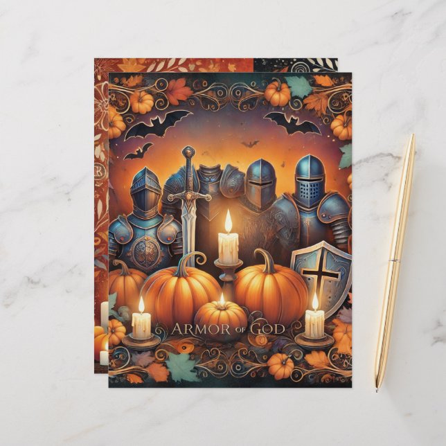 Christian Halloween Armor av Gud Scrapbook Papper (Fram/Back In Situ)