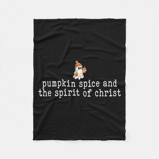 Christian Halloween Cute Ghost Pumpkin Sce Faith  Fleecefilt (Framsidan)