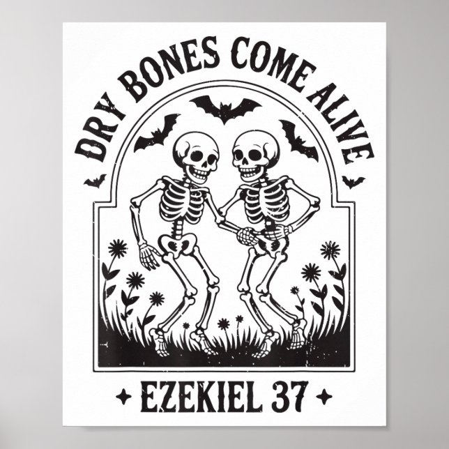 Christian Halloween Dry Bones Come Alive Funny Jes Poster (Framsidan)