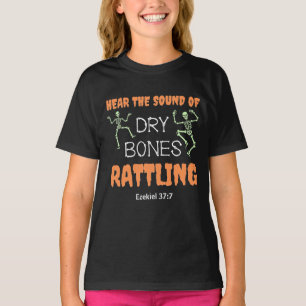 Christian Halloween DRY BONES RATTLING Kids T Shirt