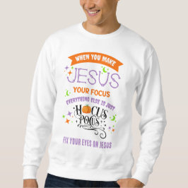 Christian Halloween FOCUS ON JESUS Hocus Pocus Lång Ärmad Tröja