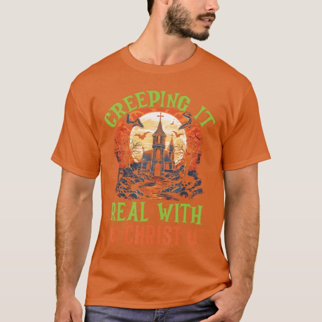 Christian Halloween Jesus Kristus Bus eller godis  T Shirt (Framsida)