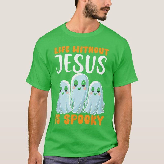 Christian Halloween Jesus Kristus Bus eller godis  T Shirt (Framsida)