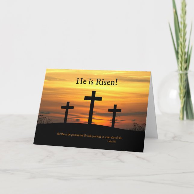 Christian Han är Risen Påsk Firande w/Kor Helgkort (Framsida)