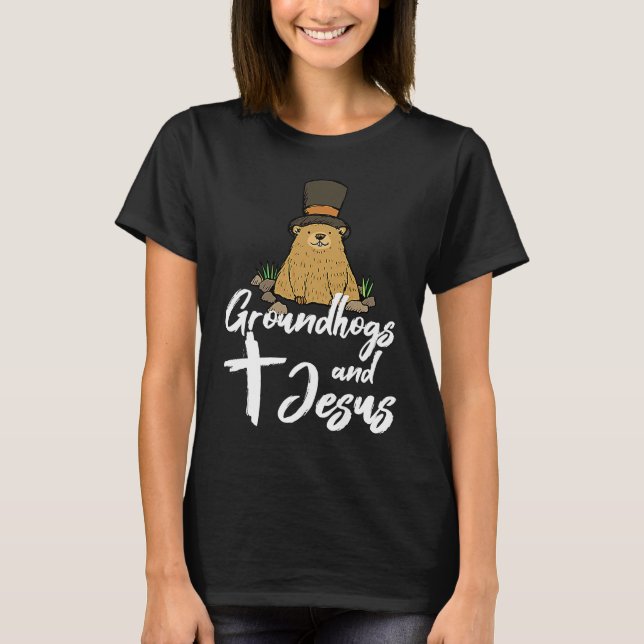 Christian Happy Groundhog Day 2022 Jesus T Shirt (Framsida)