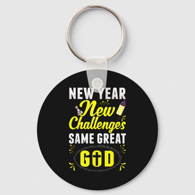 Christian Happy New Year New Challenges Same Great Nyckelring (Framsida)