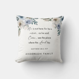 Christian He is Risen Floral Custom Family Name Kudde