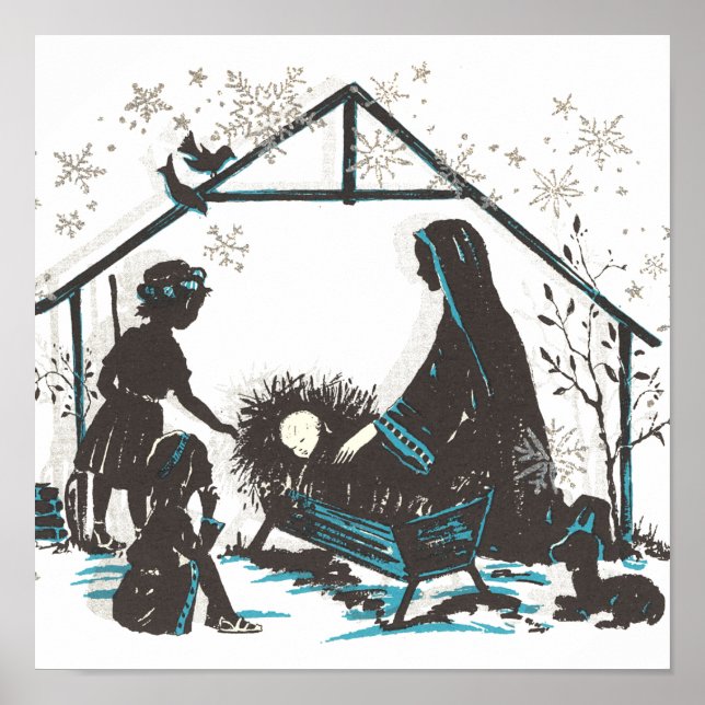 Christian Heliga Baby Jesus jultomatiscen Poster (Framsidan)