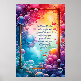 Christian Heliga Bible Verse Ezekiel 36:25 Poster