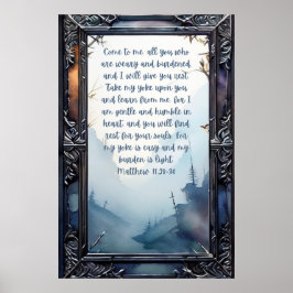 Christian Heliga Bible Verse Matthew 11:28-30 Poster