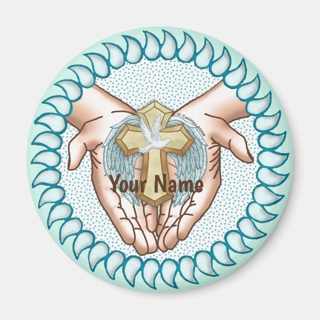 Christian Heliga Spirit Händer Magnet (Framsidan)