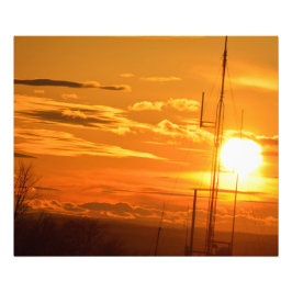 CHRISTIAN HILL RESERVOIR SOLNEDGÅNG FOTO TRYCK