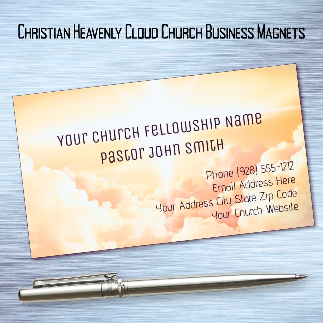 Christian Himmelsk Cloud Church Business Magnets Magnetiska Visitkort (Christian Heavenly Cloud Church Business Magnet)