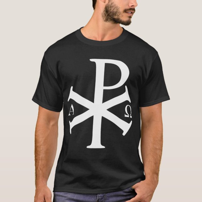 Christian History Alpha Omega Chi Rho byzantine Ch T Shirt (Framsida)