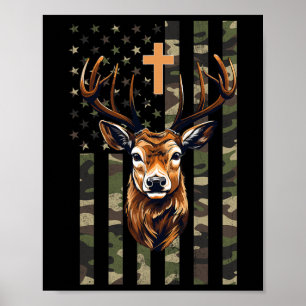 Christian Hjort Hunting Camo American Flagga Poster