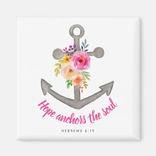 Christian Hope Anchors, Soul Verse-Blommigten Magnet