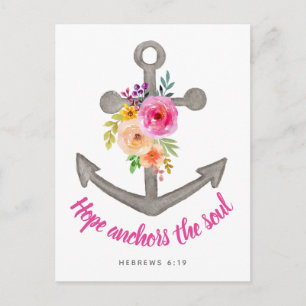 Christian Hope Anchors the Soul Bible Verse Vykort