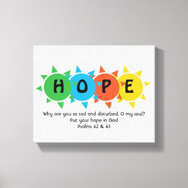 Christian HOPE IN GOD Encouragement ANPASSNINGSBAR Canvastryck (Framsida)