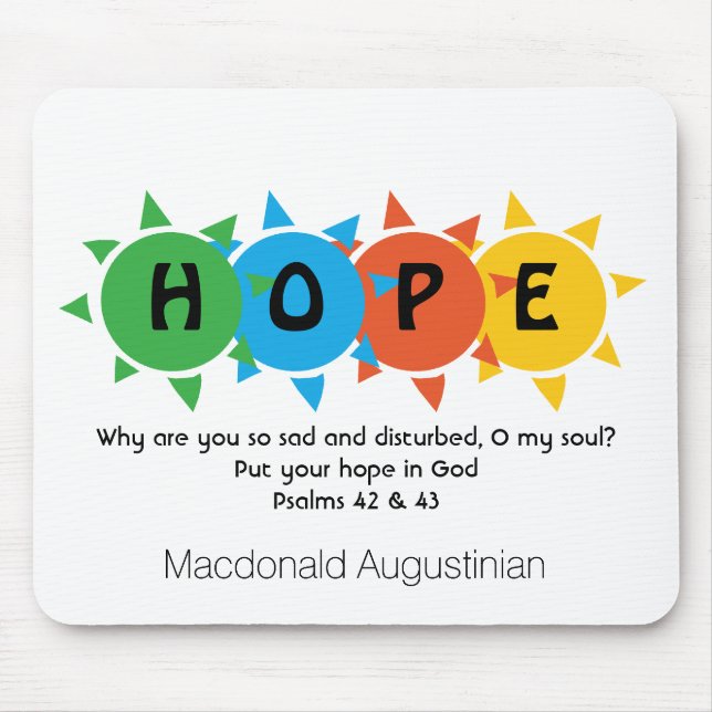 Christian HOPE IN GOD Psalm 42 Personliger Musmatta (Framsidan)