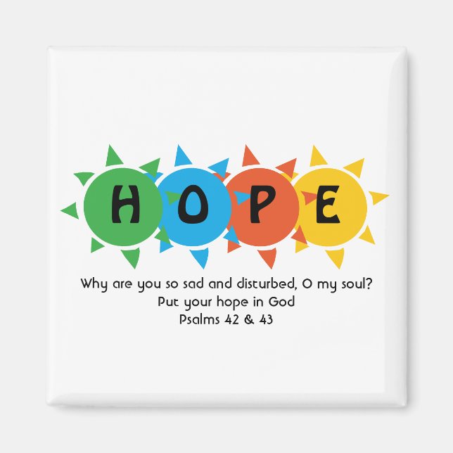 Christian HOPE IN GOD Suicide Prevention ANPASSNIN Magnet (Framsidan)