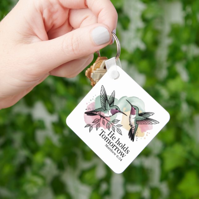 Christian Hummingbird Bible Verse Keychain Nyckelring (Hand)