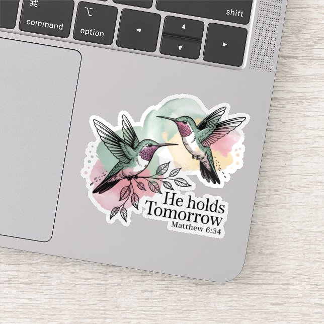 Christian Hummingbird Bible Verse Sticker Klistermärken (Detalj)