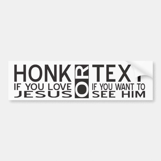 Christian Humor Funny Car Bumper Sticker Black Bildekal (Framsidan)