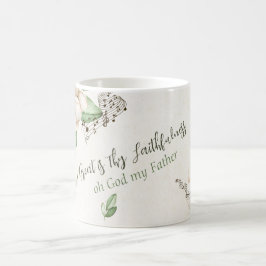 Christian Hymn Magnolia Script Watercolor Kaffemugg