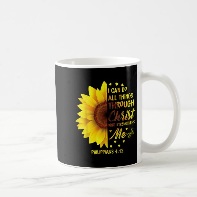 Christian I Can Do All Things Through Christ Bible Kaffemugg (Höger)