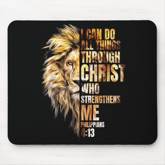 Christian I Can Do All Things Through Christ Lion  Musmatta (Framsidan)