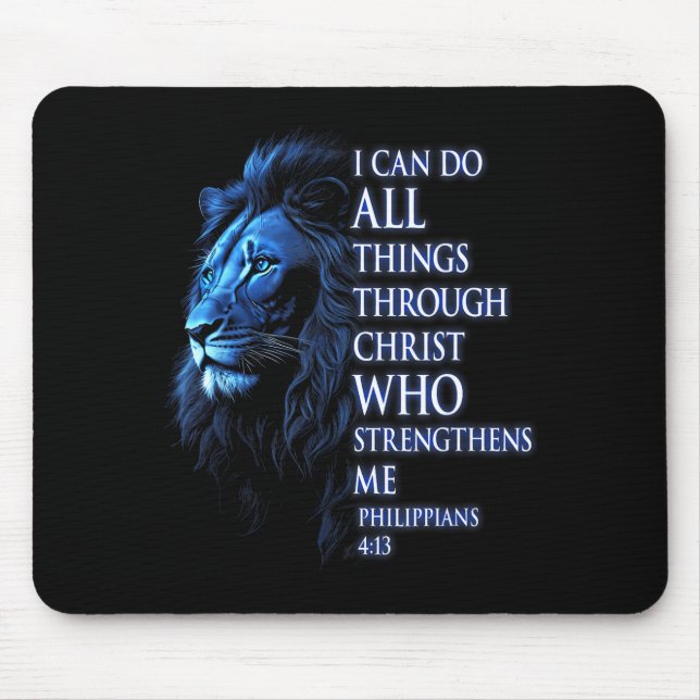 Christian I Can Do All Things Through Christ Lion  Musmatta (Framsidan)