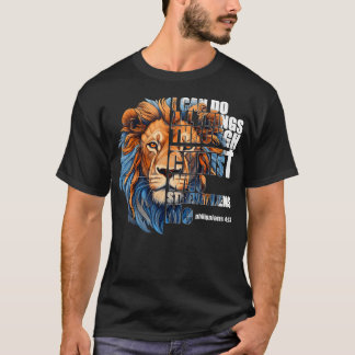 Christian I Can Do All Things Through Christ Lion T Shirt