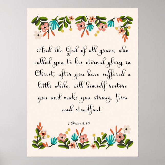 Christian inspirational Art - 1 Peter 5:10 Poster (Framsidan)