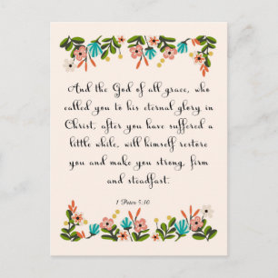 Christian inspirational Art - 1 Peter 5:10 Vykort