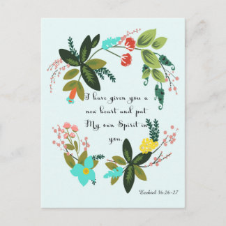 Christian inspirational Art - Ezekiel 36:26-27 Vykort