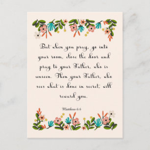 Christian inspirational Art - Matthew 6:6 Vykort