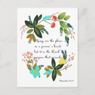 Christian inspirational Art - Proverbs 19:21 Vykort