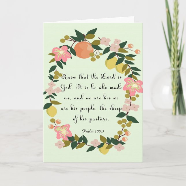 Christian inspirational Art - Psalm 100:3 Helgkort (Framsida)