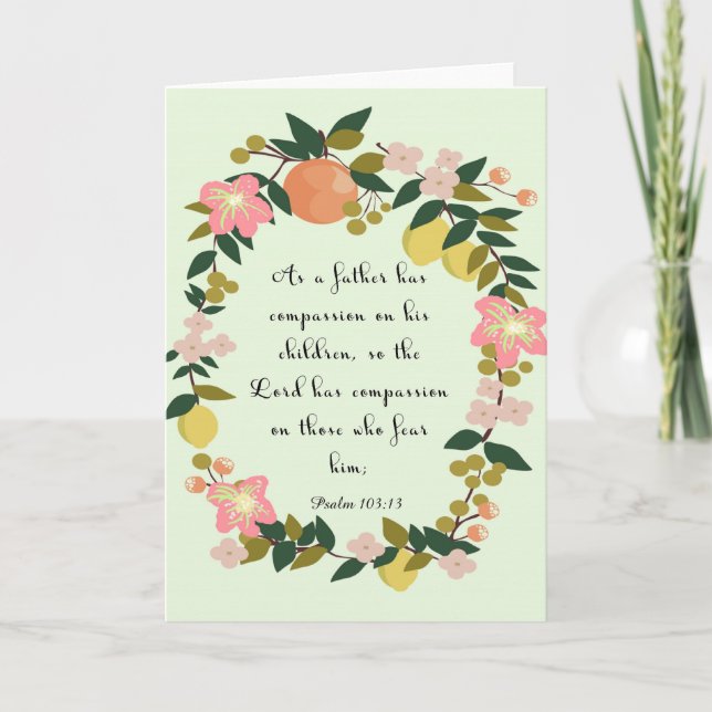 Christian inspirational Art - Psalm 103:13 Helgkort (Framsida)
