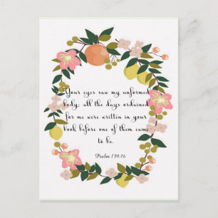 Christian inspirational Art - Psalm 139:16 Vykort