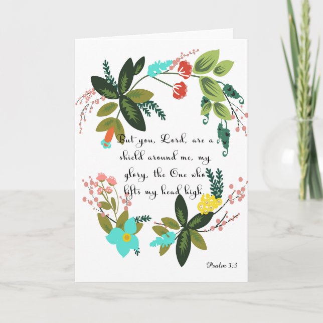 Christian inspirational Art - Psalm 3:3 Helgkort (Framsida)