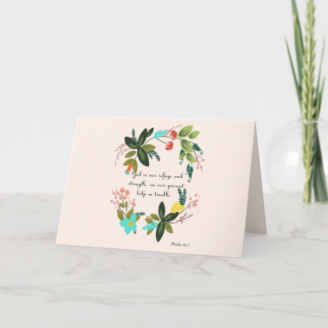 Christian inspirational Art - Psalm 46:1 Helgkort (Framsida)