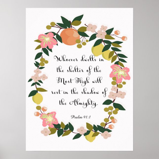 Christian inspirational Art - Psalm 91:1 Poster (Framsidan)