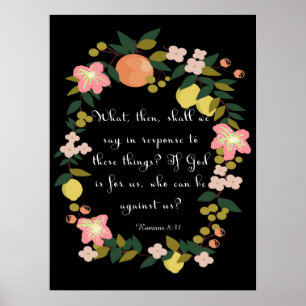 Christian inspirational Art - Romans 8:31 Poster