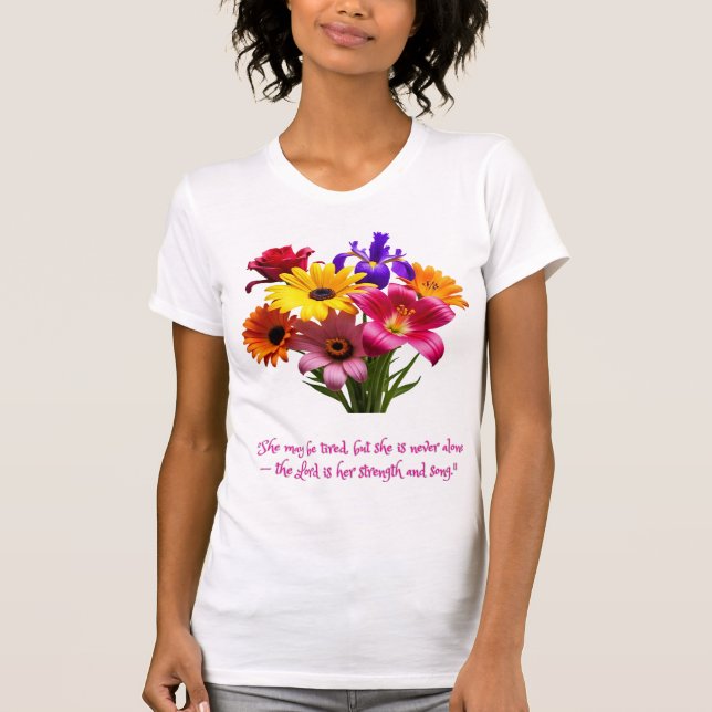 Christian Inspirational Floral Mother T-Shirt (Framsida)