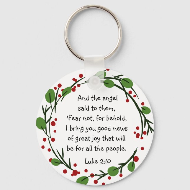 Christian inspirational jul Scripture Keycha Nyckelring (Framsida)