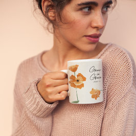 Christian Inspirational Orange Poppy Grace Kaffemugg