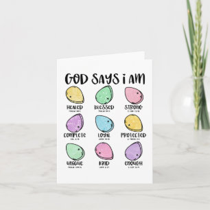 Christian Inspirational Påsk "Gud säger att jag är Kort
