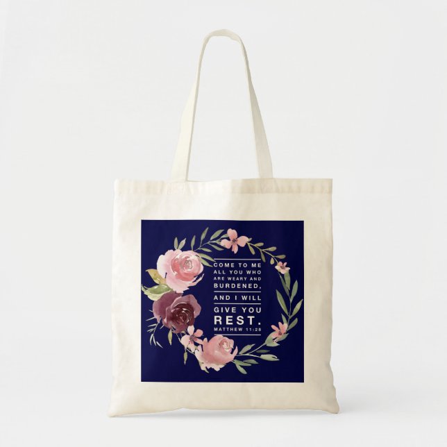 Christian Inspirational Scripture Tote Bag Tygkasse (Framsidan)