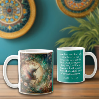 Christian Isaiah Verse Whimsical Unicorn Art Kaffemugg